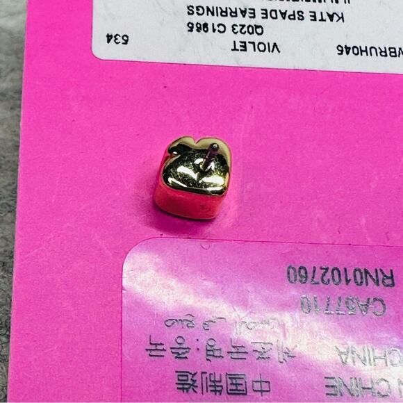 Kate Spade -Clay Pavé Square Stud Earrings, EUC, Violet and Gold - Picture 4 of 9